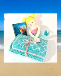 Mermaid Crocheted Baby Blanket Set - thumbnail 1