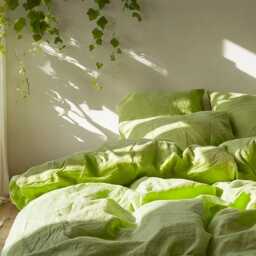 Lime Linen Duvet Cover Soft 1 Medium Weight Cover Breathable Stonewashed Comfort - thumbnail 3