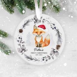 Personalised Baby's First Christmas Decoration, Gift For Boy Girl, Keepsake 1st Bauble - thumbnail 1