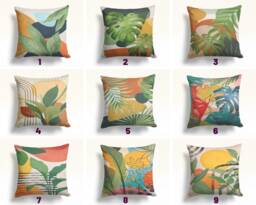 Abstract Mid Century Modern Cushion Cover, Boho Flower Pillow Case, Floral Living Room Decoration, Bedroom Textiles, Farmhouse Decor