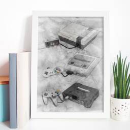 Evolution Of The Games Console - Nintendo Art Poster Print Portrait Retro Gaming Game Wall - thumbnail 2