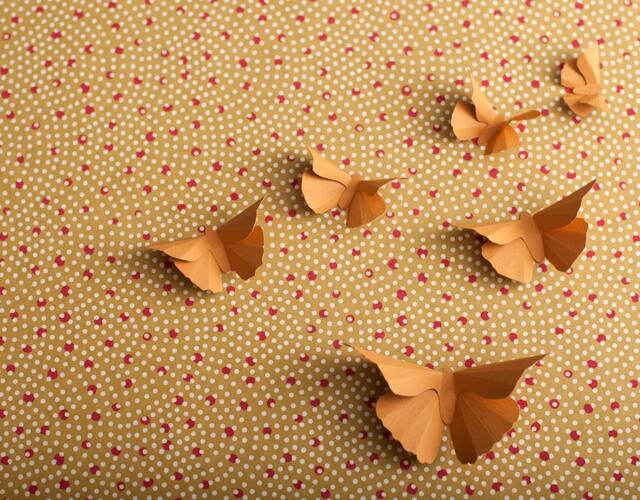 3D Butterfly Wall Art Ochre Silhouettes For Girls Room, Nursery, & Home Art Decor - image 1