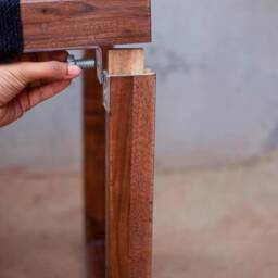 Cotton Wooden Bench Handwoven Entryway Wooden With Woven Rope - thumbnail 3