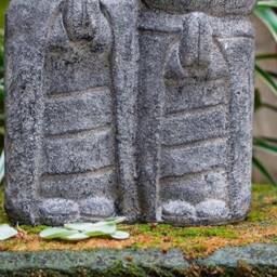 Jizo Couple 7.5 Inch/19 cm, Concrete, Concrete Figurine, Garden Decor, Outdoor Housewarming, New Home Holiday Decor - thumbnail 4