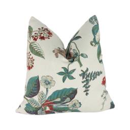 Cowtan & Tout - Linnaeus Teal/Cream Beautiful Botanical Designer Cushion Cover Handmade Throw Pillow Home Decor - thumbnail 1
