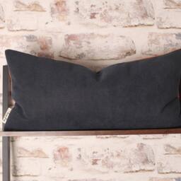 Navy & Cream Corduroy Lumbar Pillow Cover Geometric Color Block - thumbnail 3