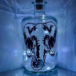 Elephant Gift For Animal Lover, Unique Bottle Lamp - thumbnail 4