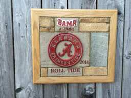 Mirror Alabama Roll Tide Bama Crimson Wall Hanging Brick Sculpture - Perfect For Alumni, Graduation & Christmas