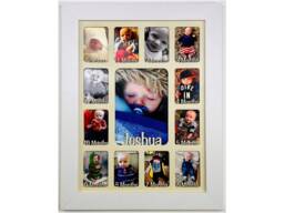 Newborn Baby 1st Year Personalised Photo Frame 1-12 Months - White & Cream Insert - thumbnail 1