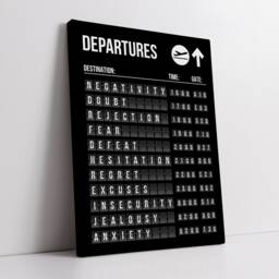 Departures Success List Board Quotes Motivational Inspirational, Framed Canvas Wall Art Poster Print, Home Office & Room Decor, Gift Idea - thumbnail 2