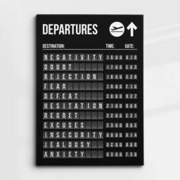 Departures Success List Board Quotes Motivational Inspirational, Framed Canvas Wall Art Poster Print, Home Office & Room Decor, Gift Idea - thumbnail 3
