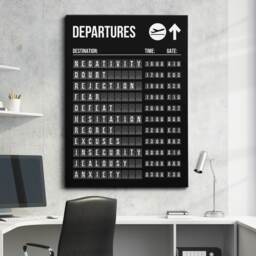 Departures Success List Board Quotes Motivational Inspirational, Framed Canvas Wall Art Poster Print, Home Office & Room Decor, Gift Idea - thumbnail 1