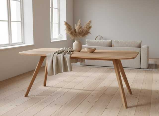 Scandinavian Dining Table Oak Scandinavian Harmony - Hand-Made, Oiled Top, Minimalist, Modern - image 1