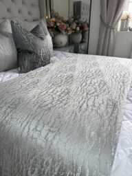 Grey Marble Bed Runner, Comforter For Double -King Size Bed, Bedding Throw, Custom Cover, Luxury Bedroom Accessories Hamlet