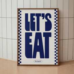 Let's Eat - Typography Art Print Wall A4 Unframed Decor Bold Colours Typographic A3 A5 Graphic Poster - thumbnail 2