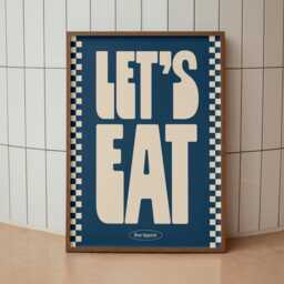 Let's Eat - Typography Art Print Wall A4 Unframed Decor Bold Colours Typographic A3 A5 Graphic Poster - thumbnail 3
