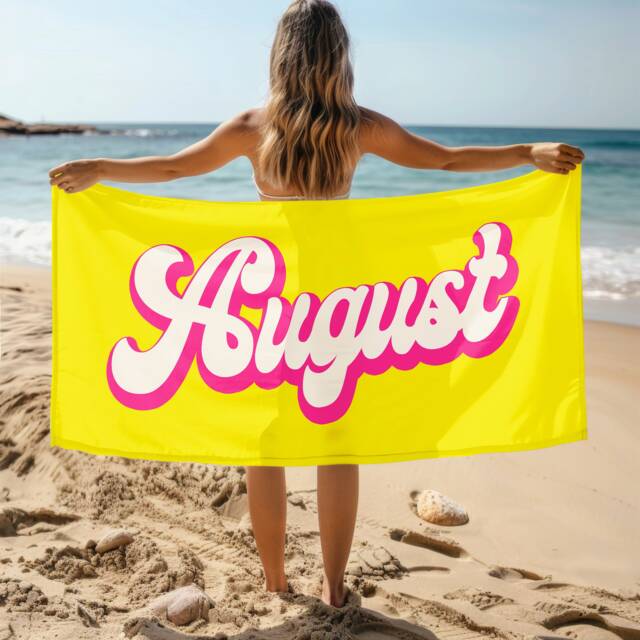 Personalized Name Bath Towel Custom Beach With Outside Birthday Vacation Gift Girls Beach Towels - image 1