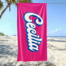 Personalized Name Bath Towel Custom Beach With Outside Birthday Vacation Gift Girls Beach Towels - thumbnail 2