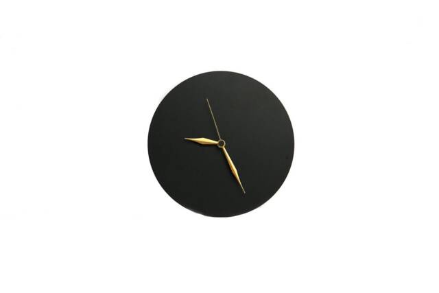Steel Wall Clock Via Negra _ Ohclock/Home Personalized Gift Office Decor Black Steel Wall Clock Black Weekend - image 1