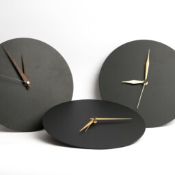 Steel Wall Clock Via Negra _ Ohclock/Home Personalized Gift Office Decor Black Steel Wall Clock Black Weekend - thumbnail 2