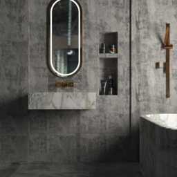 Wall Mounted Calacatta Green Marble Sink - Handmade Custom Vanity Basin Modern Bathroom Decor - thumbnail 2
