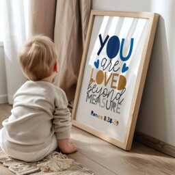 Set Of 3 Bible Verse Prints, Christian Wall Art, Boys Nursery Bedroom Decor, Sunday School, Faith, Jesus - thumbnail 3