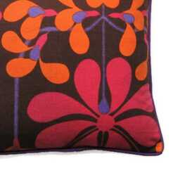 Heals Jyoti Bhomik Florentina, Pink, Orange & Purple 60S Cotton Barkcloth, Cushion Cover, Throw Pillowcover, Homeware Decor - thumbnail 2