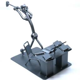 Angry Computer Programmer Man, Accountant Men Gift Nuts & Bolts Sculpture, Funny Home Office Desc Decor, Handmade Ornament Figurine - thumbnail 3