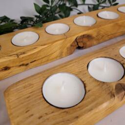Rustic Wooden Tea Light - Candle Holder Candles - thumbnail 4