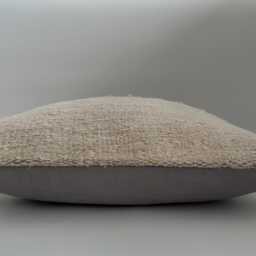 Handmade Cushion Cover, Textured Cream Turkish Rug Cushion, Pillow, Decorative Throw Kilim 16''x16''/41x40 cm - thumbnail 3