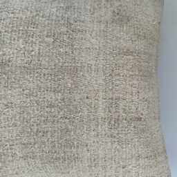 Handmade Cushion Cover, Textured Cream Turkish Rug Cushion, Pillow, Decorative Throw Kilim 16''x16''/41x40 cm - thumbnail 2