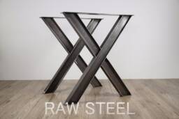 Industrial X Table Legs Set Of 2, Table, I-Beam Legs, Dining Desk Desk, Steel Set Of 2