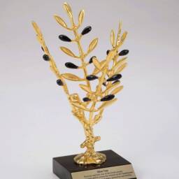 Brass Olive Tree Sculpture, Greek Symbol Of Peace, Office Decor - thumbnail 4
