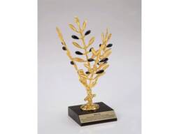 Brass Olive Tree Sculpture, Greek Symbol Of Peace, Office Decor