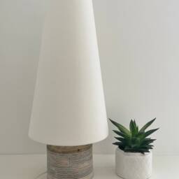 Cream Velvet Extra Tall Tapered Cone Lampshade - thumbnail 2