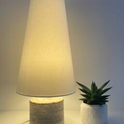 Cream Velvet Extra Tall Tapered Cone Lampshade - thumbnail 3