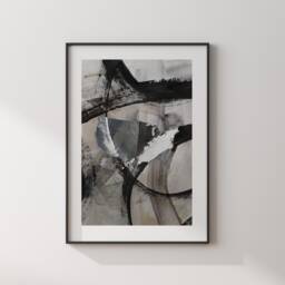 United States Map - Black & Grey Abstract Painting Of Usa Wall Art Print Traval Poster - thumbnail 3