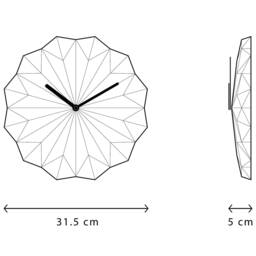 Silver Origami Wall Clock - Sola - thumbnail 4