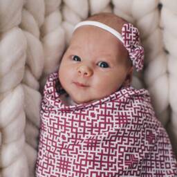 Baby Girl Swaddle Set With Latvian Inspired Print - thumbnail 2