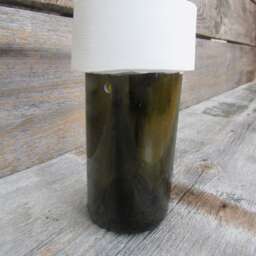 Upcycled Minimalist Wine Bottle Cement Twine Hanging Planter Self-Watering - thumbnail 4