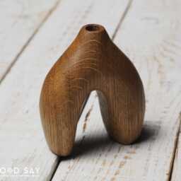 Small Wabi-Sabi Decoration, Minimalist Wooden Vase, For Dried Flowers Arrangement, Handmade Solid Oak, Bespoke - thumbnail 2