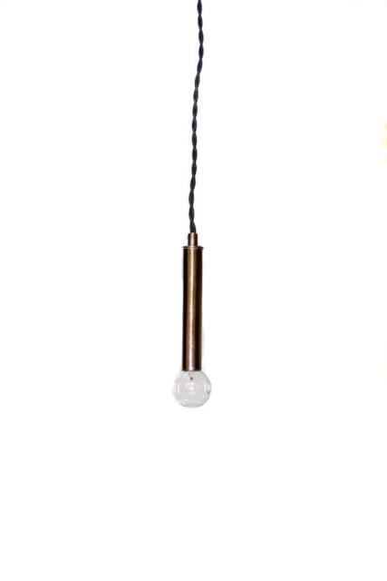 Modern Mini Cylinder Pendant - Mid Century Minimalist Ceiling Fixture Exposed Bare Bulb Candelabra Base Bulb Fixture Chrome - image 1