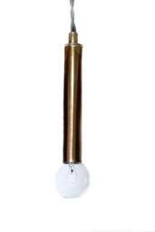 Modern Mini Cylinder Pendant - Mid Century Minimalist Ceiling Fixture Exposed Bare Bulb Candelabra Base Bulb Fixture Chrome - thumbnail 2