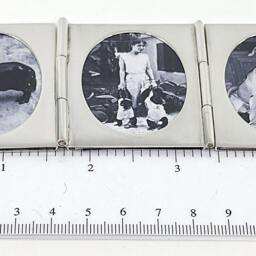 Triple Oval Miniature Folding Travel Photo Frame 925 Sterling Silver English Hallmarks By Jewelaridesigns - thumbnail 2