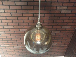 "Industrial Pendant -Chrome 8"" Smoked Glass Open Globe Shade With Patented ""Huila Connectors"