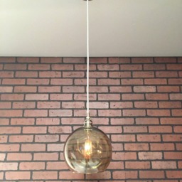 "Industrial Pendant -Chrome 8"" Smoked Glass Open Globe Shade With Patented ""Huila Connectors" - thumbnail 3