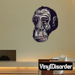 Wild Ape Wall Decal - Fabric Vinyl Removable & Reusable Apesuscolor005