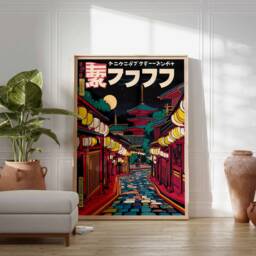 Retro Japanese Poster, Street Art, Botanical Decor, Wall Asian Oriental Pop Art Print, Tokyo Poster - thumbnail 2