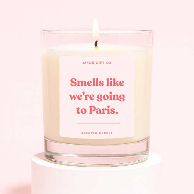 Paris Gifts - We're Going To Surprise Candle Trip Reveal Label - image 1