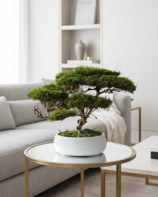 Artificial Bonsai Tree, Preserved For Living Room, Japanese Inspired Decor, Modern Home Savanna Acacia Anniversary Gift - image 1